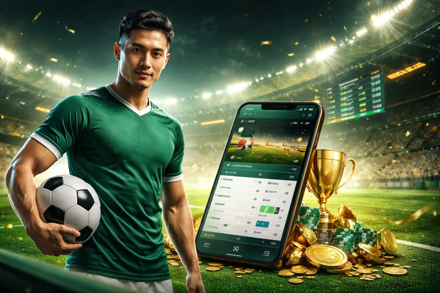 Ứng dụng MU8888 trên điện thoại, giao diện cá cược thể thao